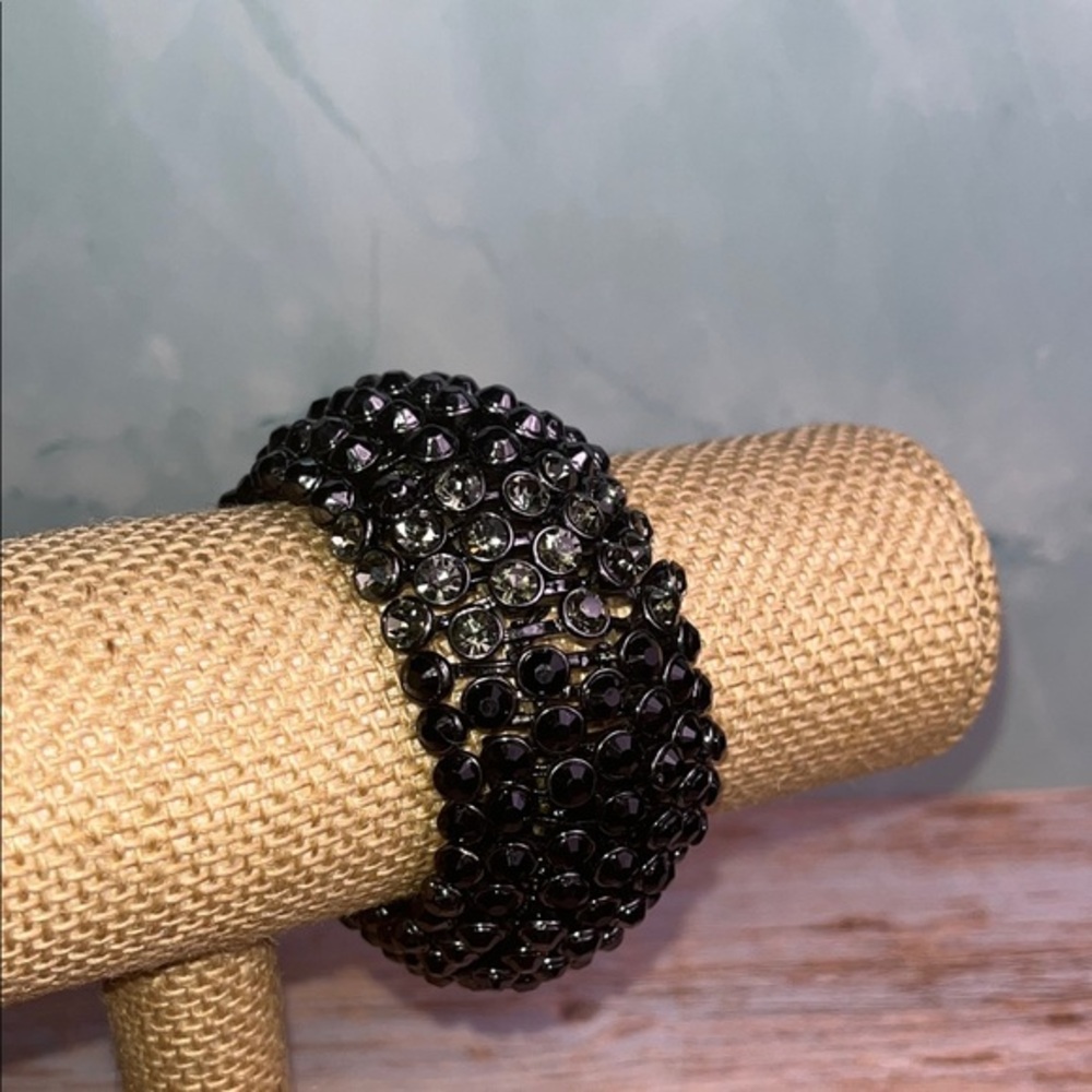 Elegant Black Bubble AB Crystal Bracelet Heavy